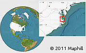 Satellite Location Map of ZIP code 23709, highlighted country, highlighted county