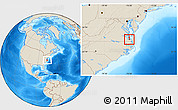 Shaded Relief Location Map of ZIP code 23709