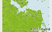 Physical Map of ZIP code 23709