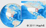 Shaded Relief Location Map of ZIP code 24060, highlighted country, highlighted state, within the entire country