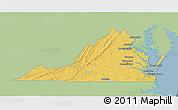 Savanna Style 3D Map of Virginia, single color outside