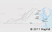 Silver Style 3D Map of Virginia, single color outside