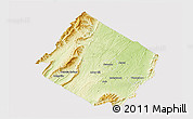 Physical 3D Map of Augusta County, cropped outside