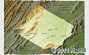 Physical 3D Map of Augusta County, darken