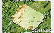 Physical 3D Map of Augusta County, satellite outside
