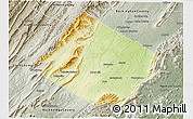 Physical 3D Map of Augusta County, semi-desaturated