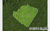 Satellite Map of Buckingham County, darken