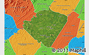 Satellite Map of Buckingham County, political outside