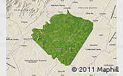 Satellite Map of Buckingham County, shaded relief outside