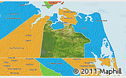 Satellite 3D Map of Chesapeake City, political outside