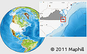 Physical Location Map of Chesapeake City, highlighted country, highlighted parent region