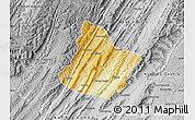 Physical Map of Highland County, desaturated