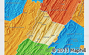 Physical Map of Highland County, political outside