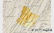 Physical Map of Highland County, shaded relief outside