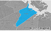 Political 3D Map of Isle of Wight County, desaturated