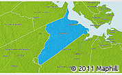 Political 3D Map of Isle of Wight County, physical outside