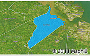 Political 3D Map of Isle of Wight County, satellite outside