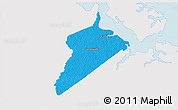 Political 3D Map of Isle of Wight County, single color outside