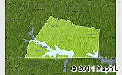 Physical Map of Mecklenburg County, darken