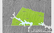 Physical Map of Mecklenburg County, desaturated