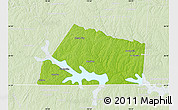 Physical Map of Mecklenburg County, lighten