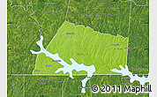 Physical Map of Mecklenburg County, satellite outside