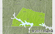 Physical Map of Mecklenburg County, semi-desaturated