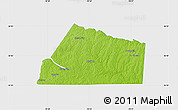 Physical Map of Mecklenburg County, single color outside