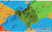 Satellite 3D Map of Nelson County, political outside