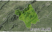 Satellite 3D Map of Nelson County, semi-desaturated