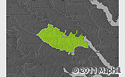 Physical Map of New Kent County, darken, desaturated