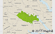 Physical Map of New Kent County, shaded relief outside