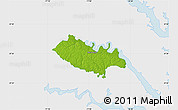 Physical Map of New Kent County, single color outside