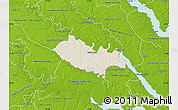 Shaded Relief Map of New Kent County, physical outside