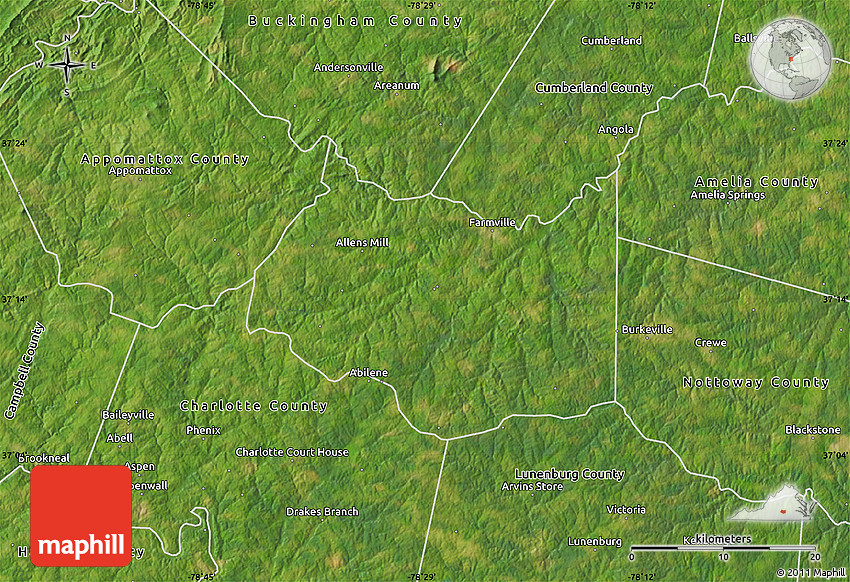 Satellite Map of Prince Edward County