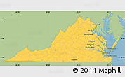 Savanna Style Simple Map of Virginia, single color outside