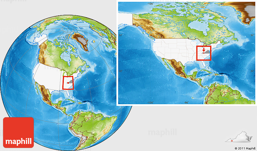Physical Location Map of Smyth County, highlighted country, highlighted