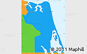 Political Simple Map of Virginia Beach City