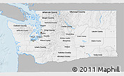 Gray 3D Map of Washington, single color outside