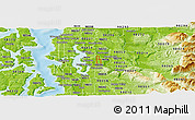 Physical Panoramic Map of ZIP code 98007
