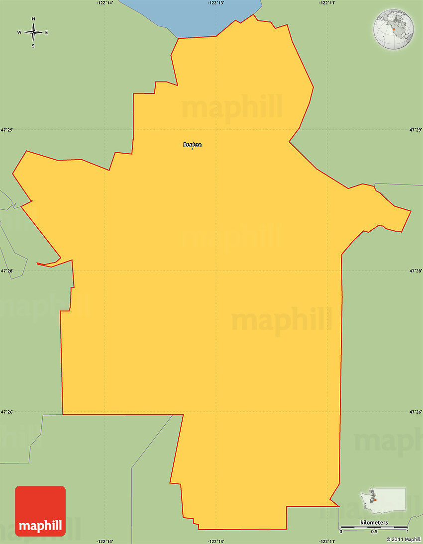 Savanna Style Simple Map of ZIP Code 98055
