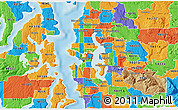 Political 3D Map of ZIP code 98112