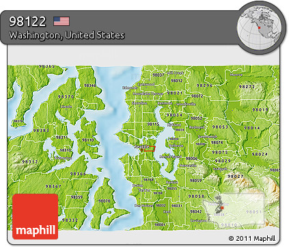Physical 3D Map of ZIP Code 98122