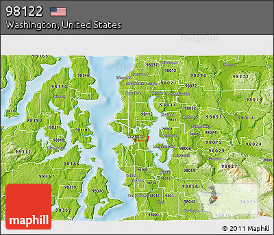 Physical 3D Map of ZIP Code 98122
