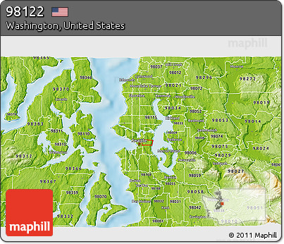 Physical 3D Map of ZIP Code 98122