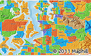 Political 3D Map of ZIP code 98188