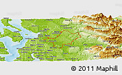 Physical Panoramic Map of ZIP code 98290