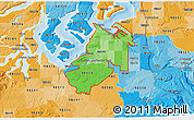 Political Shades 3D Map of ZIP codes starting with 984