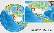 Physical Location Map of ZIP codes starting with 989, highlighted country, within the entire country