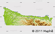 Physical Map of Clallam County, cropped outside